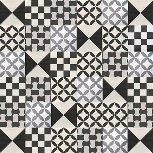 Patchwork cement tiles - balck and white - Quick delivery tiles